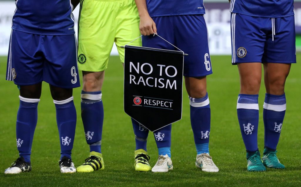 no to racism from UEFA facebook