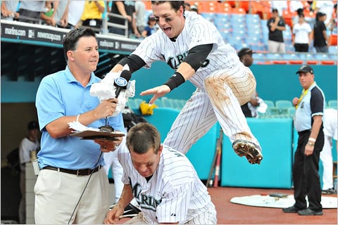 chris coghlan injury shaving cream pie