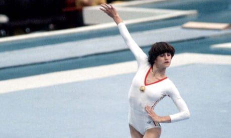 Nadia Comaneci at the Moscow Olympics.